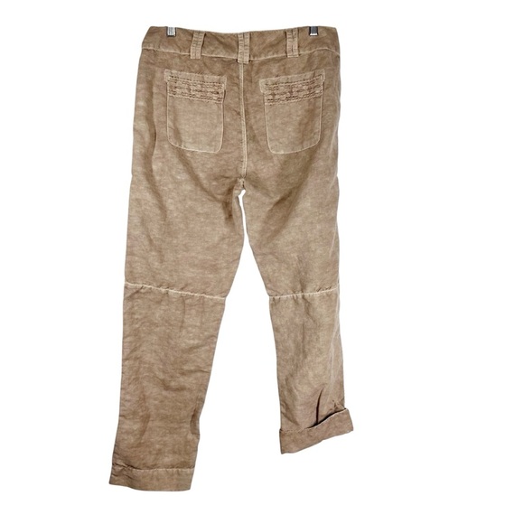 SUNDANCE Organia Lace Tan Linen Blend Rollup Pants - Picture 5 of 8